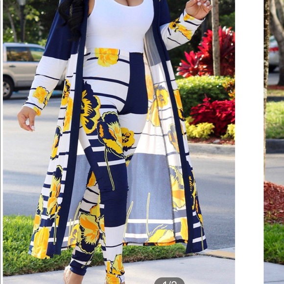 2pc long coat with leggings - Picture 2 of 5